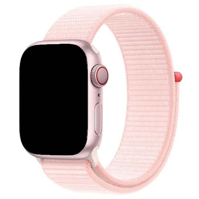 2+1 | Apple Watch Bandje Nexora - Geweven - Nylon - Lichtroze