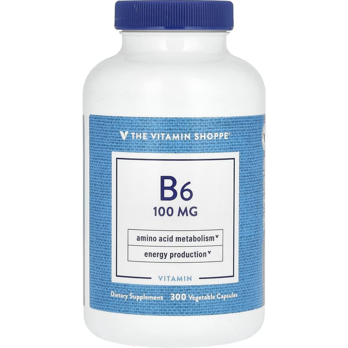 The Vitamin Shoppe, Vitamine B6, 100mg, 300 plantaardige tabletten