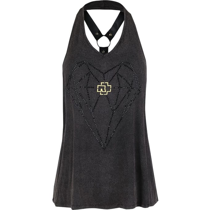 Rammstein Halternecks - Diamant - S tot XXL - voor Vrouwen - grijsbruin