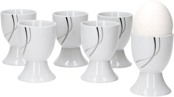 Set van 6 eierdopjes 4.8cm Zilver Nacht