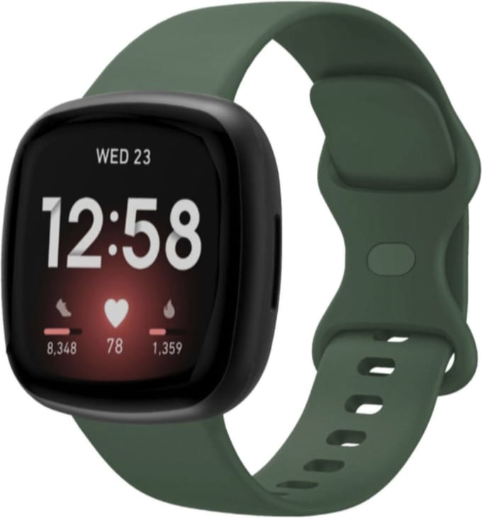 MY PROTECT - Siliconen Bandje - Geschikt Voor Fitbit Versa 3 / Fitbit Versa 4 / Fitbit Sense / Fitbit Sense 2 - Maat S - Donkergroen