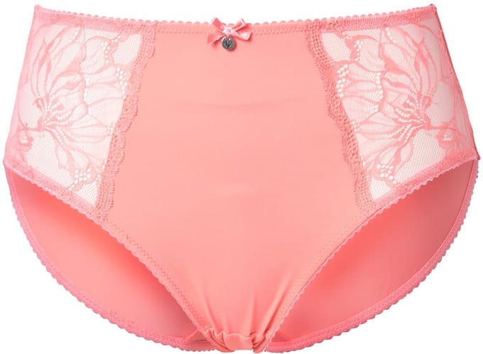 Ulla Popken - Dames - Midislip microvezel kant aan de zijkanten - Perzik roze - Maat 46+