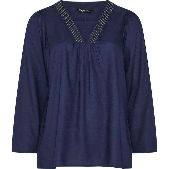 Yours Niimee Marineblauwe Kaftan Topsize 50-52