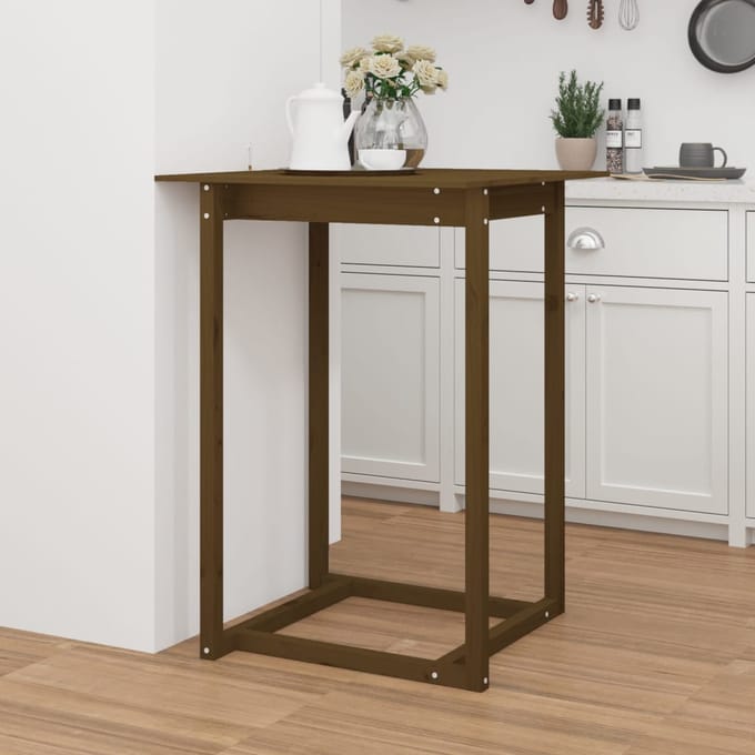 vidaXL - Bartafel - 80x80x110 - cm - massief - grenenhout - honingbruin