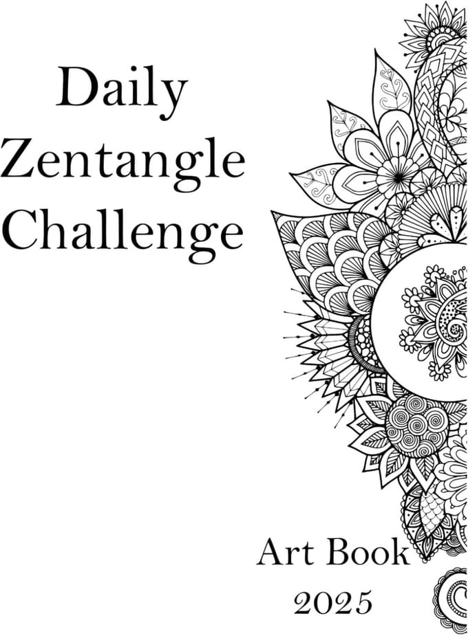 Dagelijkse Tekenuitdaging Art Journal 2025 - 100+ Voorgedrukte Zentangle Tegels