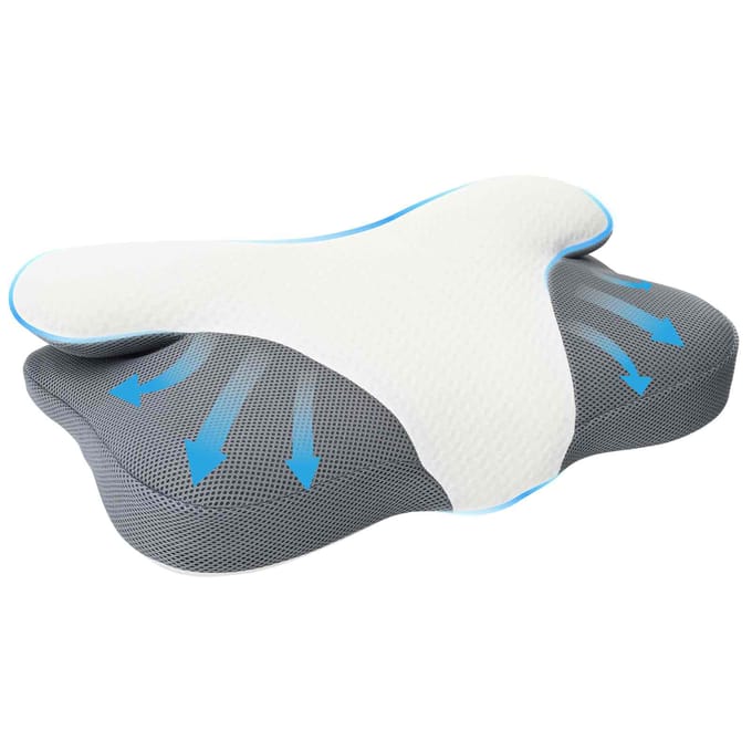 vidaXL - Nek - kussen - Wit - Traagschuim - 57 - x - 36 - x - 13 - cm