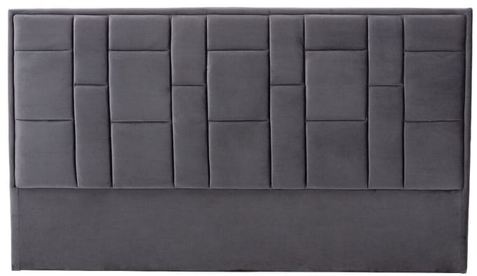 Vente-unique Hoofdbord 180 cm - Fluweel - Donkergrijs - HERMINE