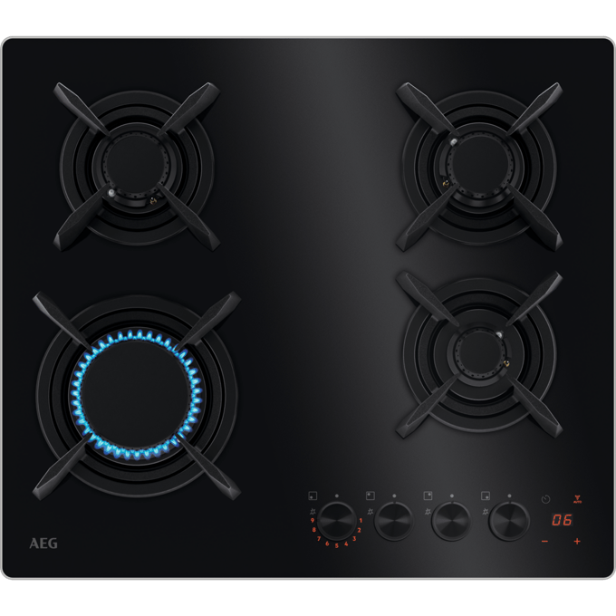 AEG 8000 Flamelight - gaskookplaat, 60 cm HKB64453NB