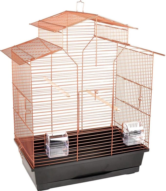 Flamingo Parkietenkooi Numfor 1 - Koperkleurig - 52 x 30 x 61 cm