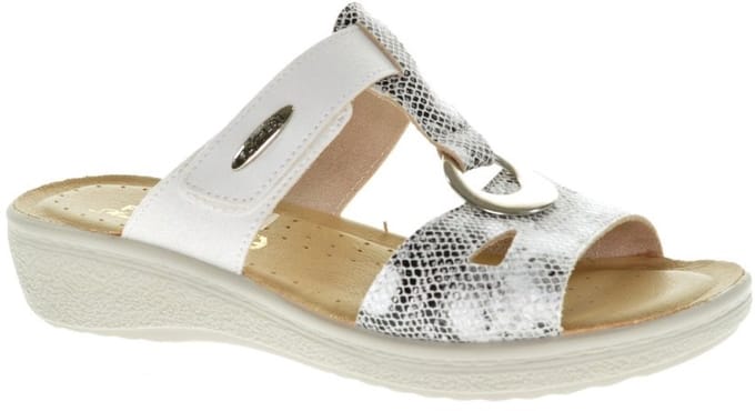 Witte Geklede Slipper Flyflot Met Velcro maat 37
