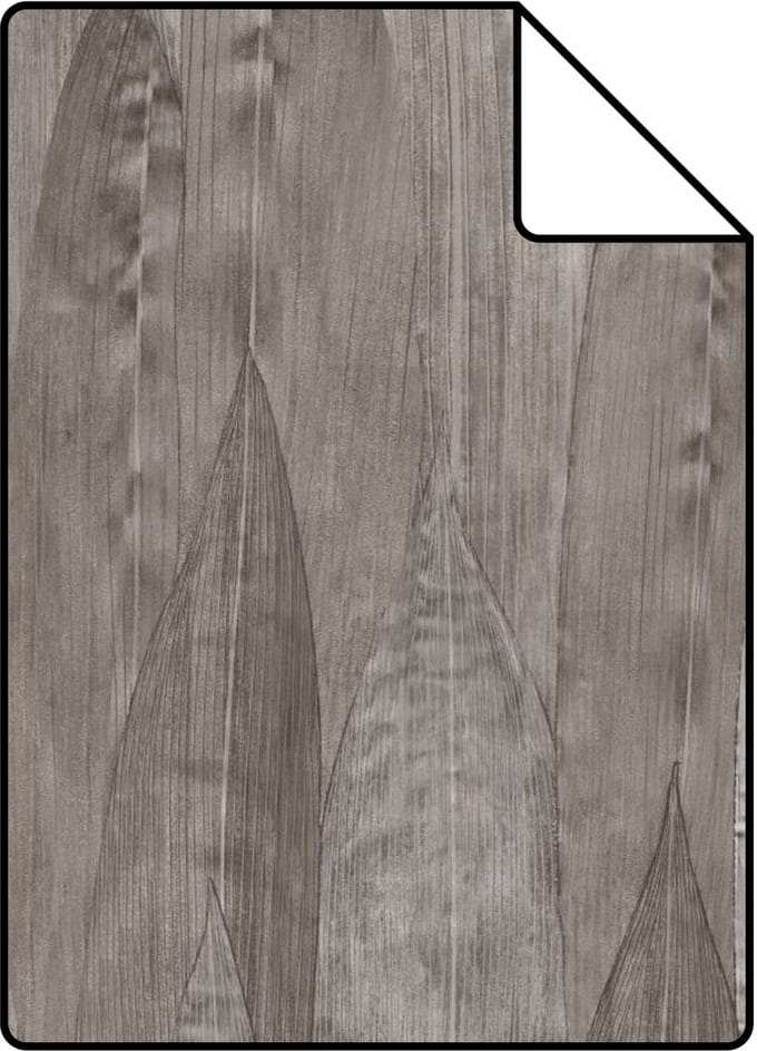 Proefstaal Origin Wallcoverings behang bladeren donker taupe - 26,5 x 21 cm - 347367-S