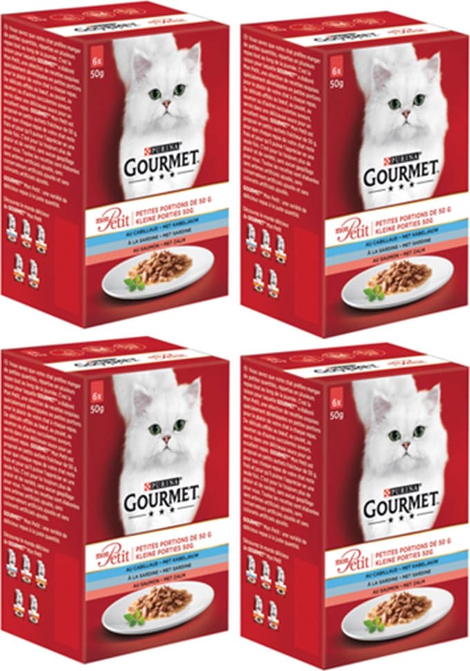 4x Gourmet Mon Petit - Zalm - Kattenvoer - 6x50g