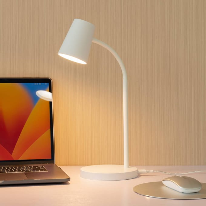 Lindby LED tafellamp Ailina, hoogte 36 cm, wit, dimbaar