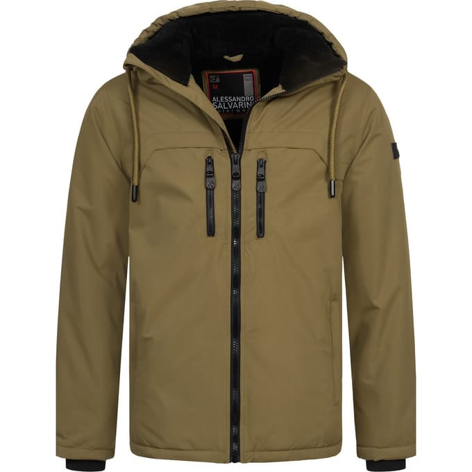Alessandro Salvarini heren winterjas AS-332 met teddyvoering en capuchon