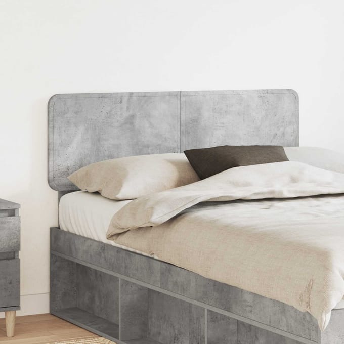 vidaXL - Hoofdbord - Beton - Grijs - Bewerkt - hout