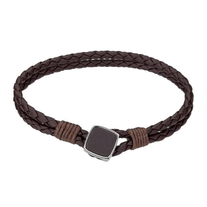 Echt leer en roestvrij stalen armband Philipp Blanc Martin