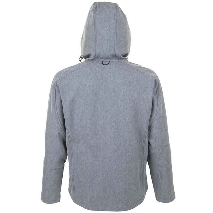 SOLS Heren Replay Soft Shell Jas met capuchon (Grijze Melange)
