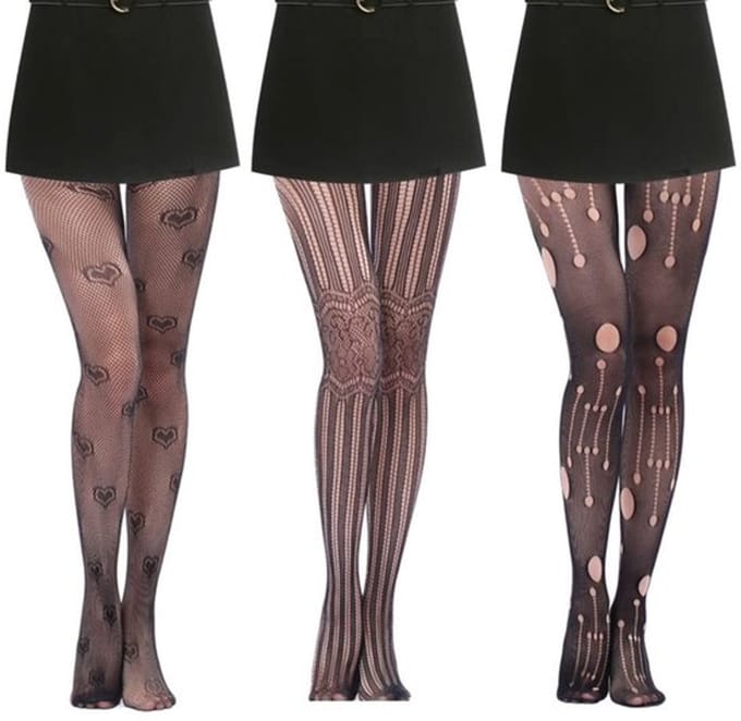 Dailygoody - visnet panty - Spinnenweb patroon - Hoge taille - Zwart