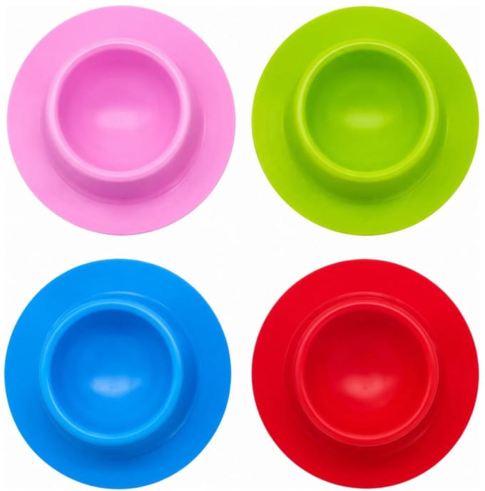 Bellatio Design Eierdopjes Rubber - set van 4x - multi kleuren - porselein - 9 x 2 cm - voor ontbijt/brunch/pasen