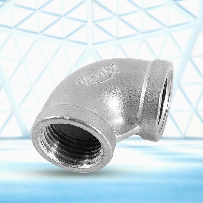 12  Elleboog Pijpconnector 90 Graden Hoekig RVS Binnendraad DN15