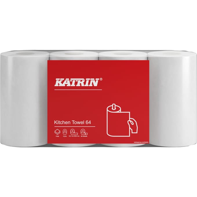 Keukenrol Katrin 2-laags 64 vel wit 87075