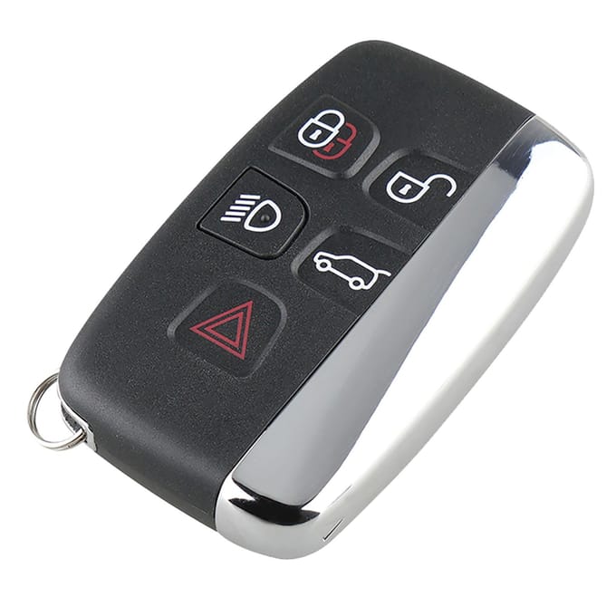 5-knops zwarte Smart Car-afstandsbedieningssleutelhoes, geschikt voor Jaguar en Land Rover gray