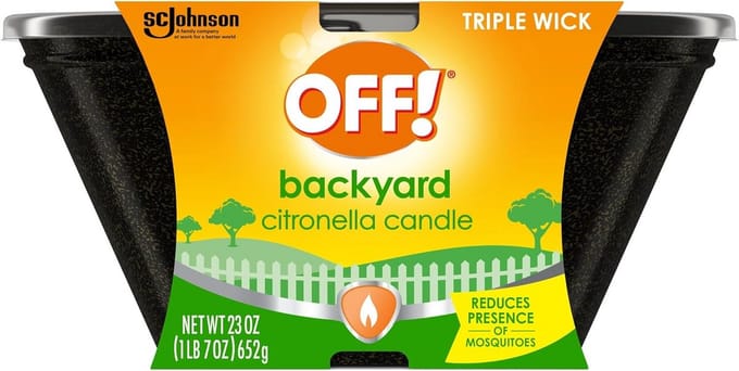 Grote Citronella Kaars met Drie Wichthouders Voor Buiten