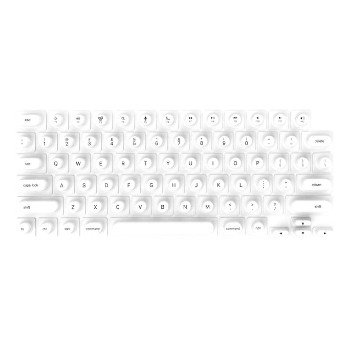 Protège-clavier à ongles longs surélevé Compatible avec MacBook Pro/Air Nail Art blanc