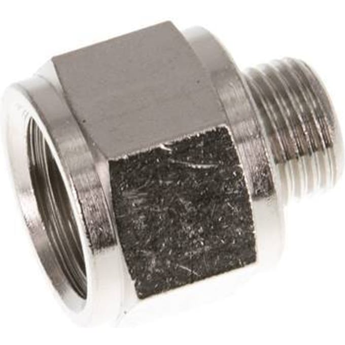 G 1/4'' x G 1/8'' F/M Vernikkeld Messing Verloopring 16 Bar [5 Stuks]