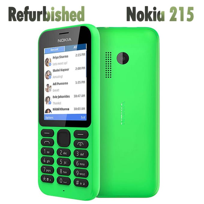 Gerenoveerde Nokia Originele Nokia 215 Mobiele Telefoon Met 2 SIM 2 Sim Simple Set groen