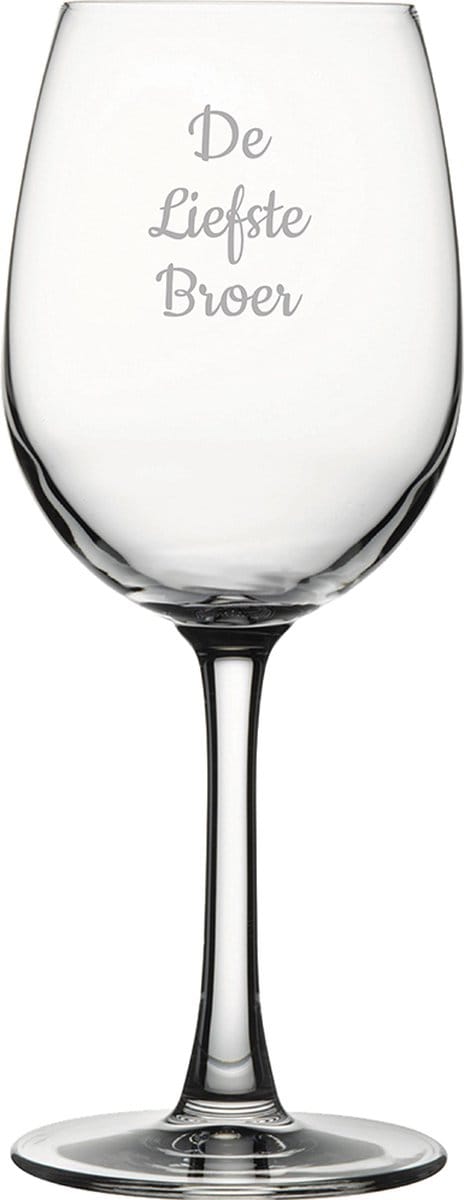 Gegraveerde witte wijnglas 36cl De Liefste Broer