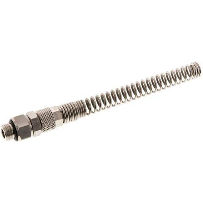 6x4 & G1/8'' Vernikkeld Messing Rechte Opsteekkoppeling Buitendraad Buigbescherming [2 Stuks]