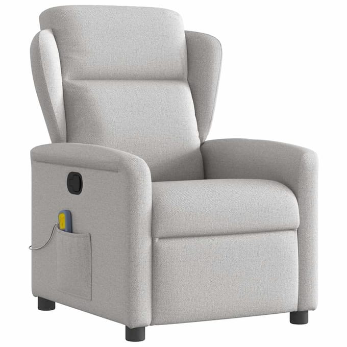 vidaXL - Massagestoel - verstelbaar - stof - wolk - grijs