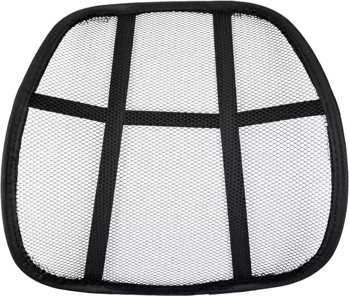 Benson Multifunctionele rugsteun - zwart - 40 x 38 cm - bureaustoel - autostoel