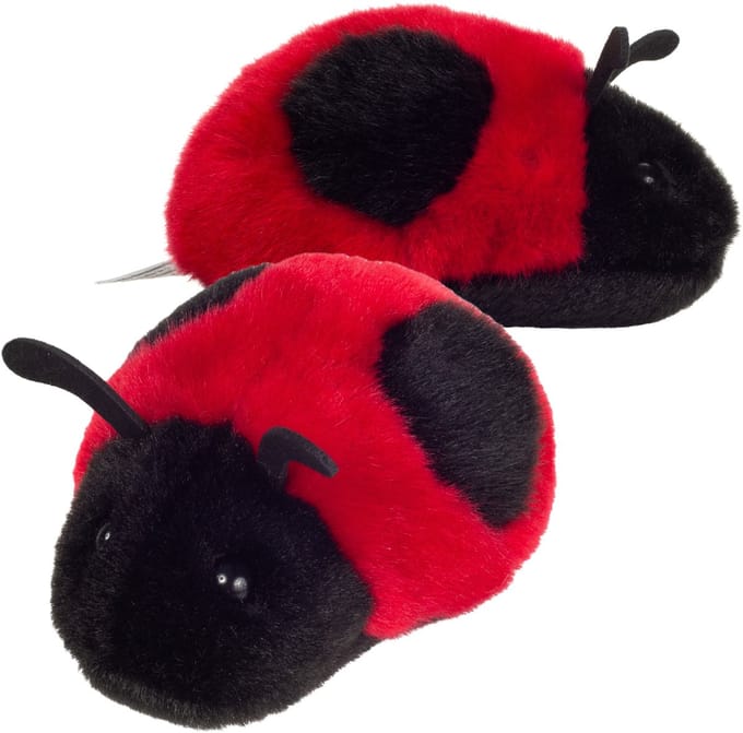 Hermann Teddy Knuffeldier Lieveheersbeestje - 2x - premium kwaliteit knuffels - rood - 11 cm