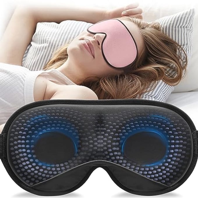 Gewogen 3D slaapmasker voor volwassenen met verstelbare riem - 100% lichtblokkerend en drukontlastend