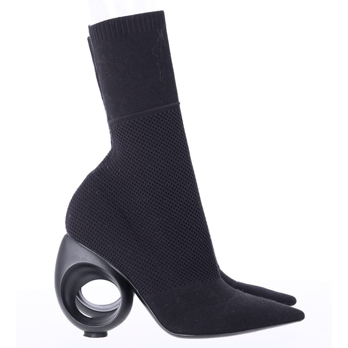 Burberry Kimberley Puntige Enkelbooties in Zwarte Gebreide Stretchstof