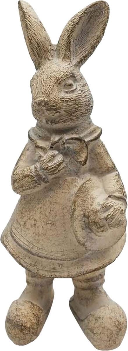 Clayre & Eef Beeld Konijn 13 cm Beige Polyresin Woonaccessoires