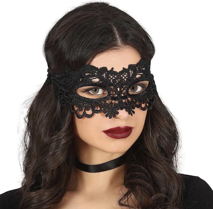 Fiestas Guirca - Masker zwart kant - vleermuis