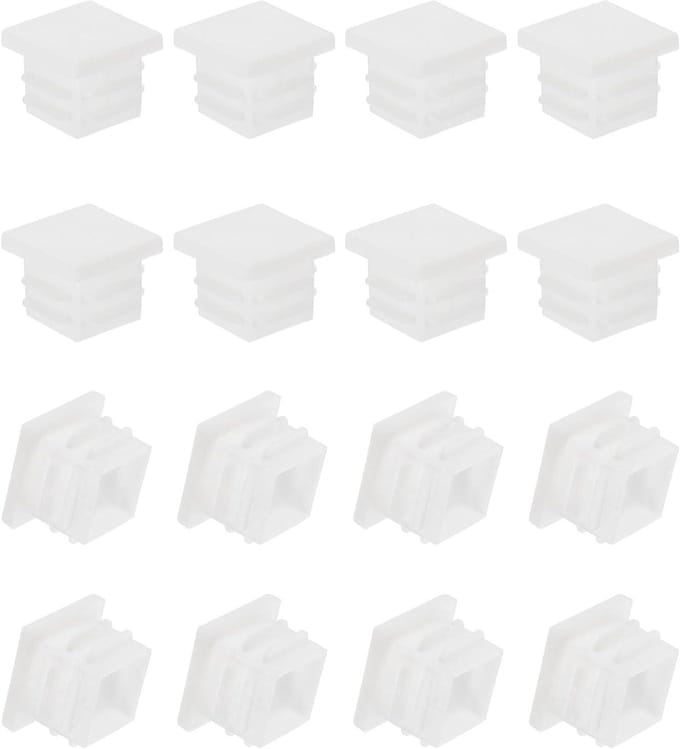 Vierkante Plastic Stekkers - Buisdoppen Eindkappen - Meubels Beschermen - Waterdicht en Stevig - 19 mm - Wit