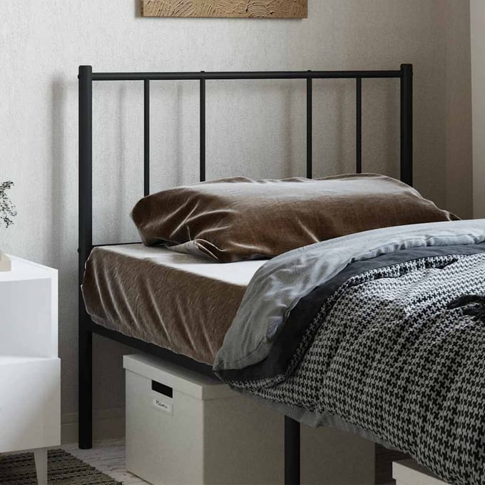 vidaXL - Vervangend - hoofdbord - 90 - cm - metaal - zwart