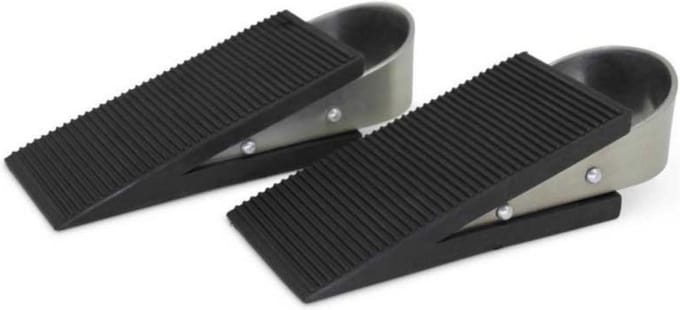 Benson Deurstopper - 2-delig - RVS - Zwart - Deurklem - Deurvastzetter - Deurbuffer - Rubber