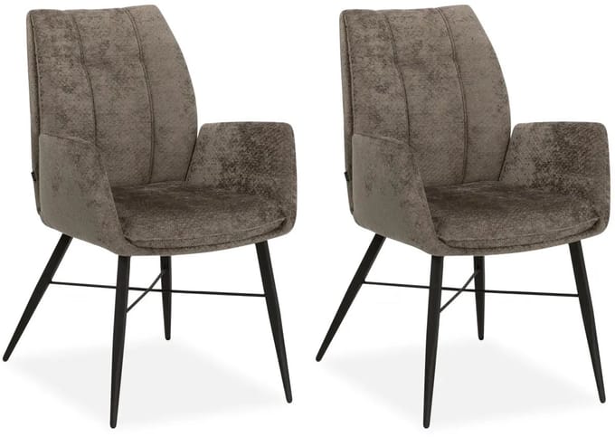 MX Sofa - Eetkamerstoel Jefferson - Taupe (set van 2 stoelen)