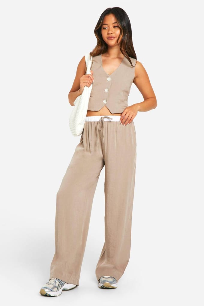 boohoo Dames Woven Textured Waistcoat | Camel | Maat: Small