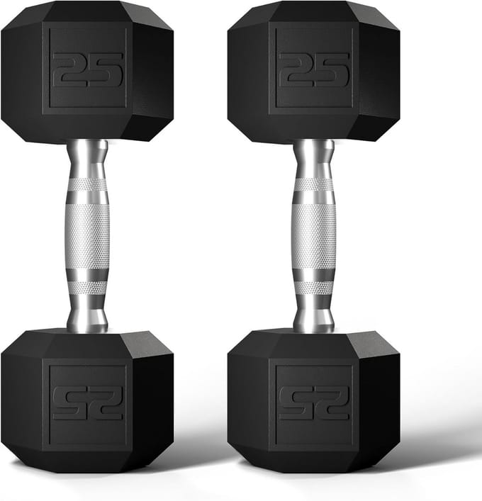 Set Dumbbells Rubber Gecoat voor Krachttraining en Fitness Thuis