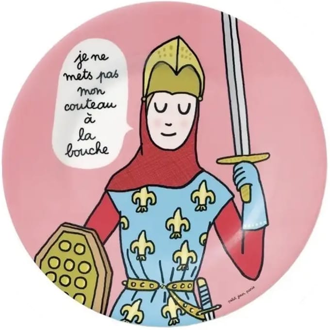 Baby dessertbordje petit jour princesse ''je ne mets pas mon couteau...''
