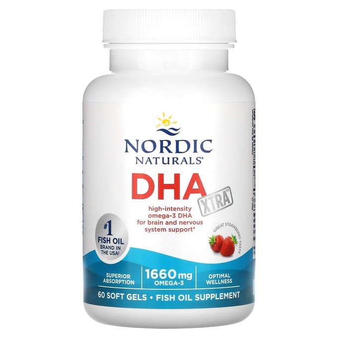 Dha Xtra, Aardbeiensmaak, 60 Zachte Capsules