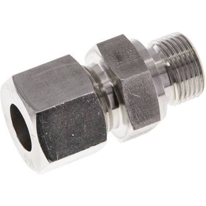 M20x1.5 Buitendraad x 14S RVS Rechte Snijring Koppeling 630 Bar DIN 2353 - FL2S-MC-ST-M20-14-S