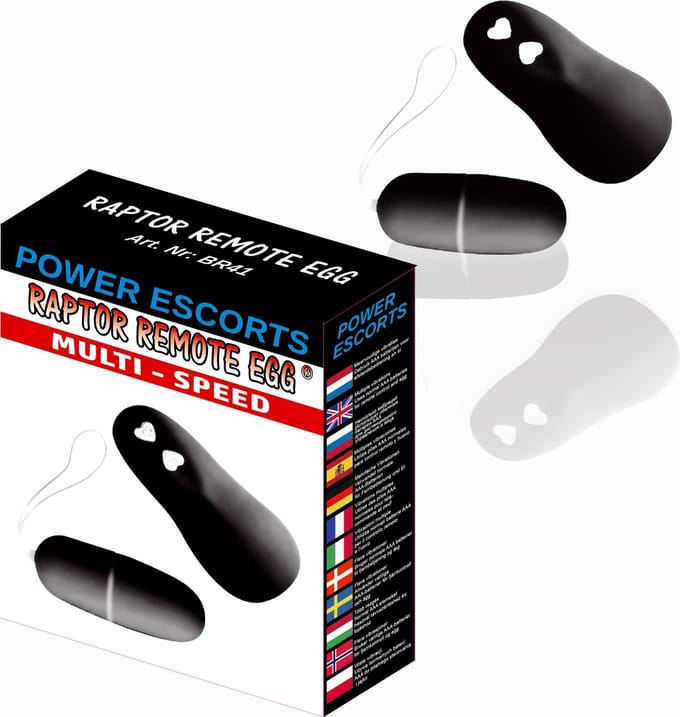 Power Escorts - Raptor Remote Egg - Afstand Bedienbaar - Vibrerend Ei - BR41 – Zwart