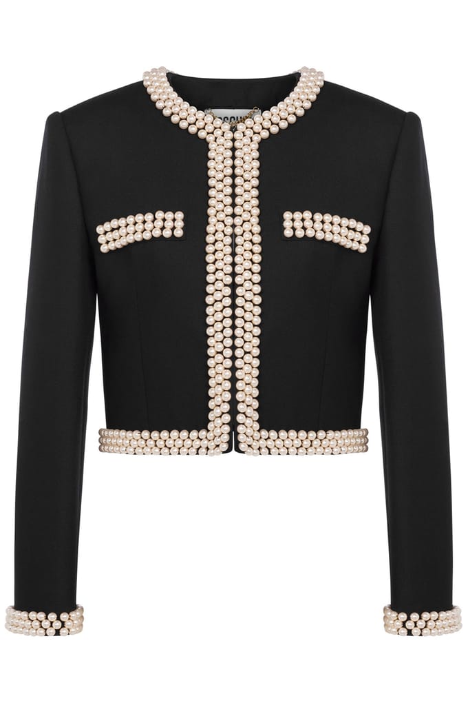 Moschino Jacket With Pearls Archive Capsule Black Größe: 44 | Blazer Outlet | Damen | Schwarz